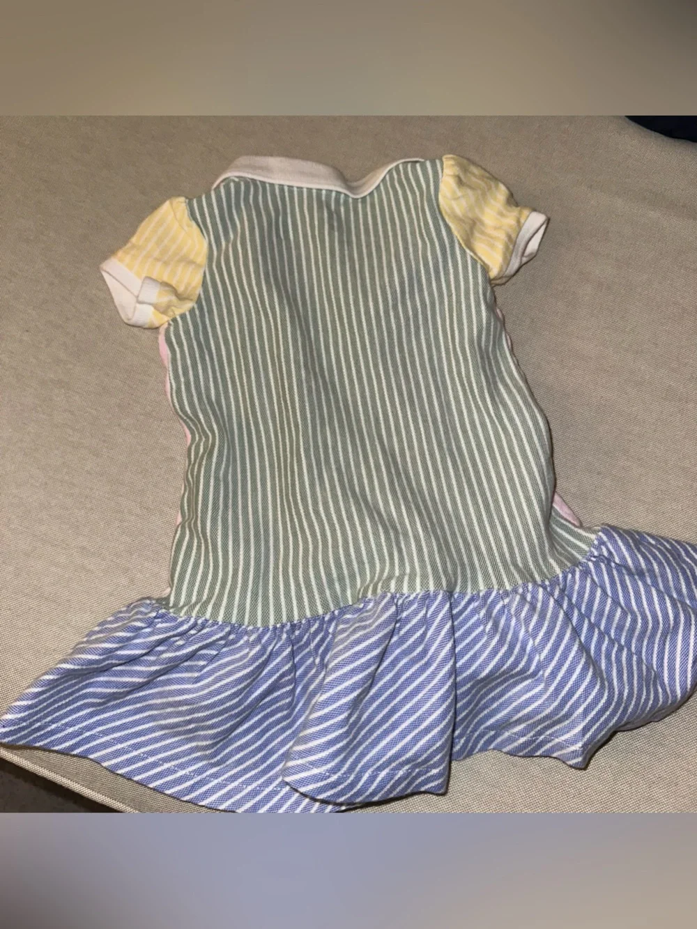Ralph Lauren Color-Blocked Mesh Polo Dress